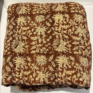 Queen Indian Floral Kantha Quilt